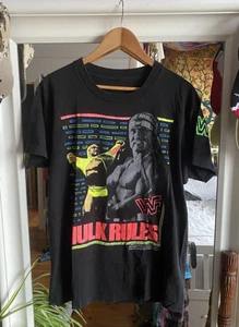 Camiseta vintage 1990 Hulk Hogan 'HULK RULES' WWF puntada única - Imagen 1 de 1