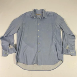 Camisa de vestir Tommy Bahama para hombre grande azul seda lana manga larga botón delantero - Imagen 1 de 9