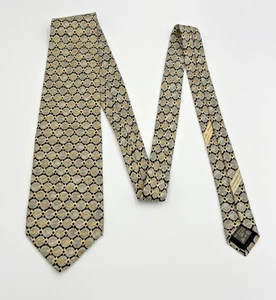 Ermenegildo Zegna Mens Tie Coin Spirals Print Geo 100% Silk Made in Italy - Picture 1 of 4
