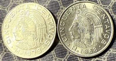 1979 - 1968 -CINCUENTA CENTAVOS Mexico Coin - Imagem 1 de 2