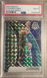 PSA GEM MT 10 2023 Mosaic Stephen Curry #6 Elevate-Green Golden State Warriors - Picture 1 of 2