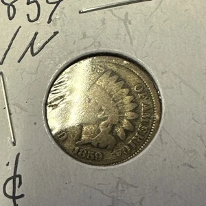 1859 Copper Nickel Indian Head Cent We Combine Shipping - Picture 1 of 3