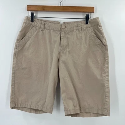 Columbia Kenzie Cove 百慕大短裤女式 10 棕褐色卡其色棉斜纹布远足 — 第 1/4 张图片