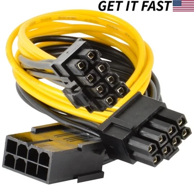 20x PCI-E 8-pin to 2x 6+2-pin Power Splitter Cable PCIE PCI Express (20-Pack) - Image 1 of 2