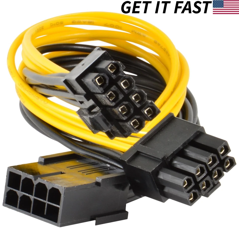 20x PCI-E 8-pin to 2x 6+2-pin Power Splitter Cable PCIE PCI Express (20-Pack) - Image 1 of 2