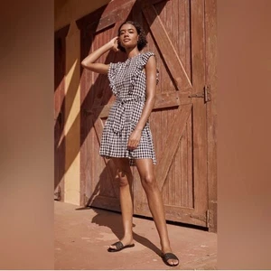 Mini abito Saylor Simona Gingham bianco e nero - Foto 1 di 8
