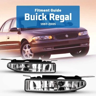 Par de luces antiniebla para Buick Regal 1997-2005 lentes transparentes parachoques luces de reemplazo delanteras Foto 1 de 4