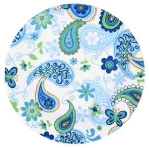 3 dinner plates / ROYAL NORFOLK ceramic, blue green, paisley butterflies flowers - Picture 1 of 5