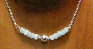 Sterling Silver Faceted AAA AQUAMARINE Gemstone Necklace #3660...Handmade USA - Picture 1 of 3