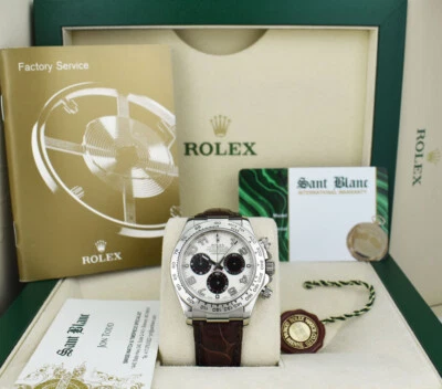 ROLEX - 18kt White Gold DAYTONA Panda Dial Dark Brown Strap - 116519 SANT BLANC - Image 1 of 4