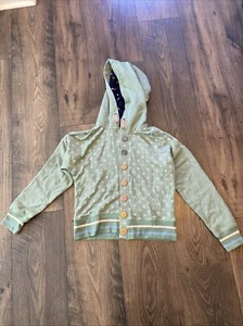 Matilda Jane Willow Dot Hoodie Jacket EUC Girls Heart To Heart Green Size 10 - Picture 1 of 11