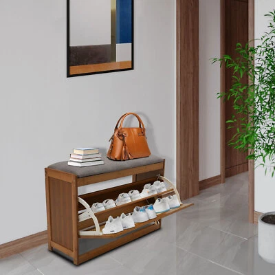 Скамейка для хранения обуви стеллаж органайзер для обуви шкаф 220 фунтов нагрузка - Изображение 1 из 4