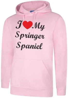 I Love My Springer Spaniel Dog Present Unisex Hoody Hoodie Hooded Sweatshirt - Image 1 of 2