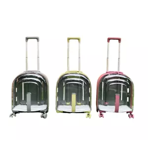 Trasportino Traspirante per Cani Gatti 4 Ruote Trasparente Trolley Valigia Borsa da Viaggio - Foto 1 di 6