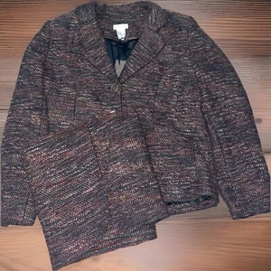 Monroe And Main Fit For You Tweed Women’s Blazer Skirt Suit Size 16 - Picture 1 of 14
