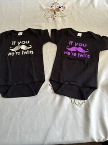 Set Short Sleeve For Twin Babies Clothes. Size 6-12. If You We’re Twins. - Picture 1 of 3