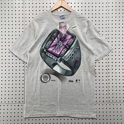 NEW VTG 90s Colorado Rockies Shirt Mens L Salem Champion Ring Gray NWT  20x30 - Image 1 of 4