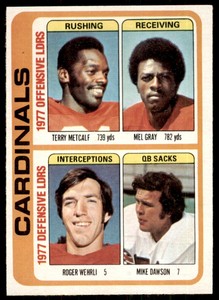 1978 Topps Terry Metcalf/Mel Gray/Roger Wehrli/Mike Dawson  NR-MINT St. Louis