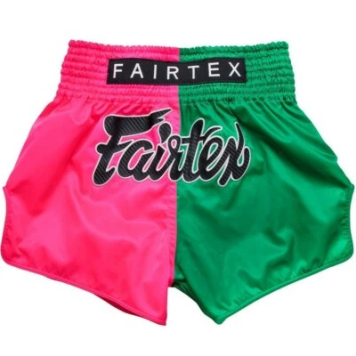 Fairtex Sports Shorts Authentic Muay Thai Boxing MMA Fighter BS1911 Pink/Green - Image 1 of 4