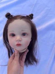 24" Painted Reborn Baby Doll Kit Parts with Cloth Body Hand-Rooted Hair DIY Girl - Bild 1 von 5