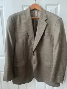 Ralph Lauren Blazer Sport Mantel Herren 46R hellbraun Hahnentritt Fensterscheibe kariert - Bild 1 von 11