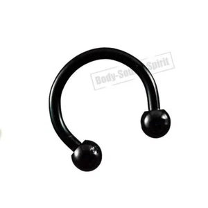 Kreisform SCHWARZ Hufeisen 7mm Ohr Auge Lippe Hantel runder Ring Schmuck - Bild 1 von 6