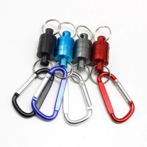 2Pcs Magnetic Carabiner Clip Key Ring Loop For Outdoor Fishing Camping - Picture 1 of 16