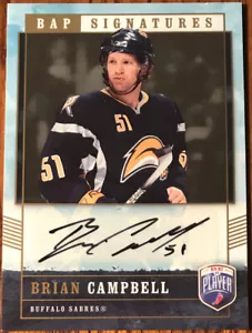 2006-07 Be A Player Signatures Brian Campbell BC Buffalo Sabres - Picture 1 of 2