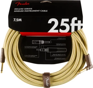 Fender Deluxe 25 ft Tweed Right-Angle/Straight Guitar Instrument Cable Cord 1/4" - Picture 1 of 5