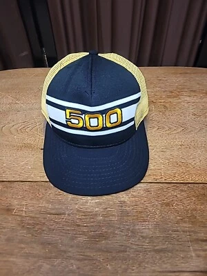 Indianapolis 500 Vintage AJD Black &Yellow Super stripe Snapback Hat - Image 1 of 4