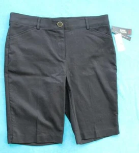 COUNTERPARTS ~ NWT Black Bermuda Dress Shorts ~ Slimming ~ Sz Ladies 12P Petite - Picture 1 of 6