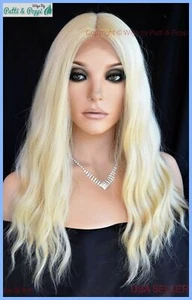 LACE FRONT DEEP MIDDLE LACE PART LONG WAVY HEAT FRIENDLY WIG CLR 613 SEXY 1258 - Picture 1 of 12
