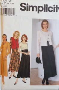Simplicity Sewing Pattern 7375 Misses Dress Vest and Jacket Sizes 12-16 VTG UC - Picture 1 of 6
