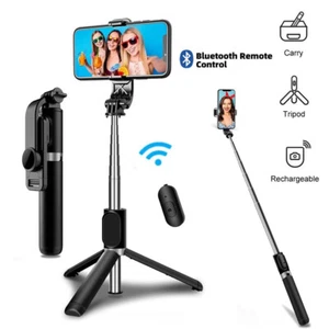 Flexible Selfie Stick Handheld Tripod Holder Stand Bluetooth Remote For Phone - Picture 1 of 8
