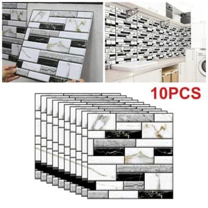 10X Peel & Stick 3D Tile Stickers Kitchen Bathroom Backsplash Splashback 30X30CM - Picture 1 of 11