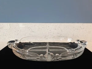 Vintage Antique Heisey Glass Tri 3 Partition Serving Dish Platter Condiment Ohio - Picture 1 of 12