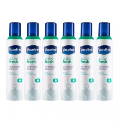 Vaseline Active Fresh Anti-Perspirant Deodorant Spray, 250ml (Pack of 6) - Image 1 of 3