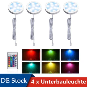 Set 4 luci LED da incasso RGB illuminazione vetrina cucina armadio telecomando - Foto 1 di 12