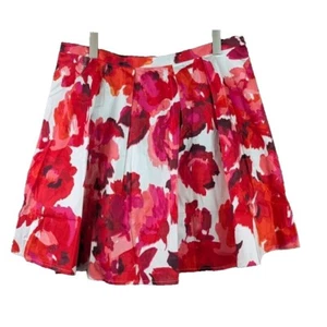 Boston Proper Skirt Women's Floral Pleated A-Line Stretch Boho Flare Red Size 18 - Picture 1 of 11