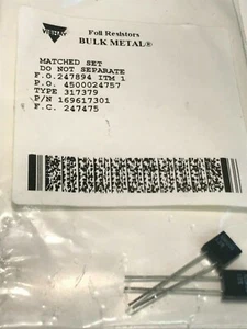 MATCHED SET 10K000 100K00 1% VISHAY VSR VOLT DIVIDER METAL FOIL RESISTOR fcb14.4 - Picture 1 of 3