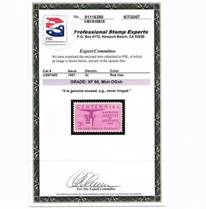 EXCEPTIONAL GENUINE SCOTT #1089 MINT PRISTINE OG NH PSE CERT GRADED XF-90 - Picture 1 of 3