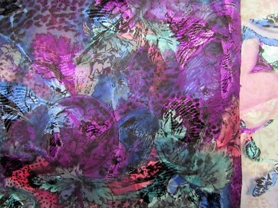 Tela de gasa suave estampado multicolor por yarda 46" de ancho Foto 1 de 2