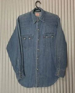 VTG 90s Levi's Denim Western Shirt. Red tab. 7.5oz Denim. Brushpopper shirt. - Picture 1 of 21