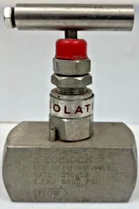 Pack of 5 pieces Excelock SS316 Needle Valve 1/2" NPT F X F WP 6000 PSI - Picture 1 of 3
