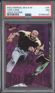 Luke Cage 2022 Skybox Metal Universe Spider-Man 45 Light FX Pink 1/75 PSA 7 - Picture 1 of 2