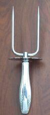 Sterling Silver Hollow Handle Roast Holder Stainless Tines Mid-Century Modern