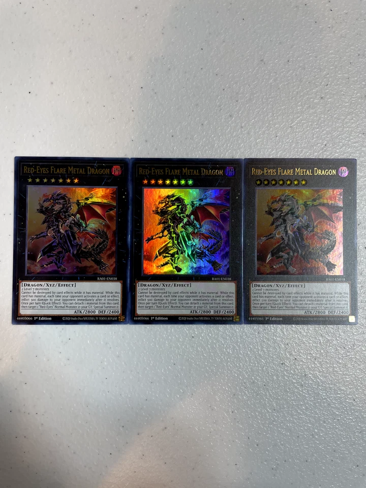 yugioh red-eyes flare metal dragon ultra rare 3x ra01-en038 playset RA01 - Image 1 of 1