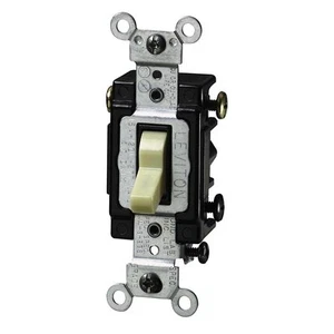 Leviton Pro Electric 3-Way Grounding Toggle Quiet Switch 15A 120/277V White USA - Picture 1 of 1