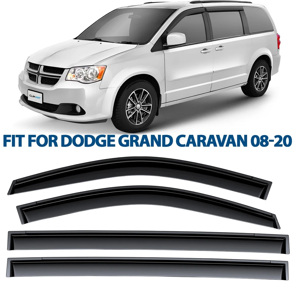 Protectores de lluvia viseras de ventilación para Dodge Grand Caravan 2008-2020 Foto 1 de 4