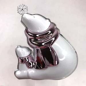 Bath & Body Works Polar Bears Snowflake Wallflower Plug Silver White Pink - Picture 1 of 5